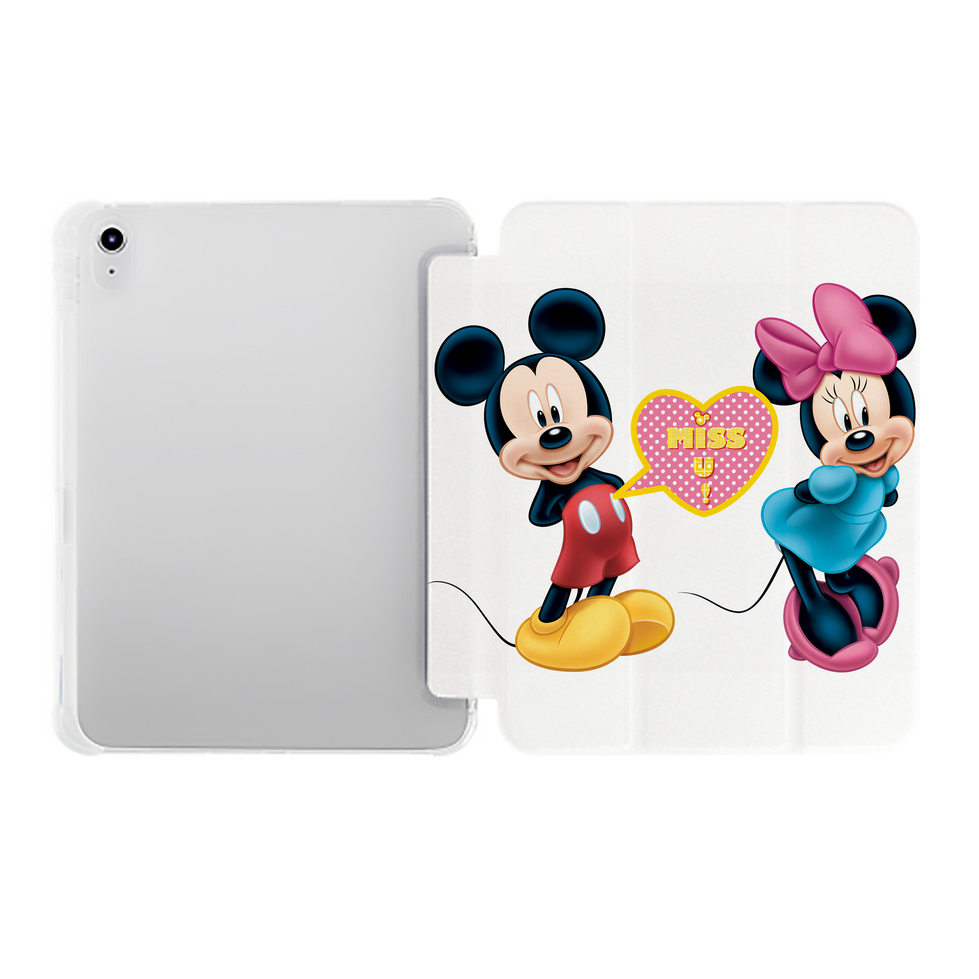 （画像用） ミッキーマウス Mickey Mouse IPad ケース ペン収納付き 三つ折りスタンド PUレザー×シリコン 対応機種9.5/10.5/10.9インチ